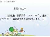 人教版一年级数学上册 认识运用符号大于号、小于号、等于号。课件