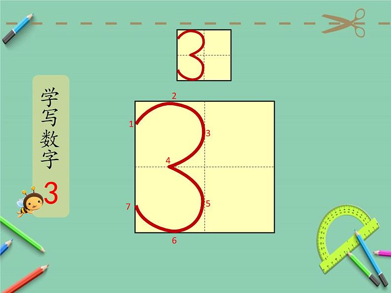 人教版一年级数学上册 1-10的笔顺书写课件第6页