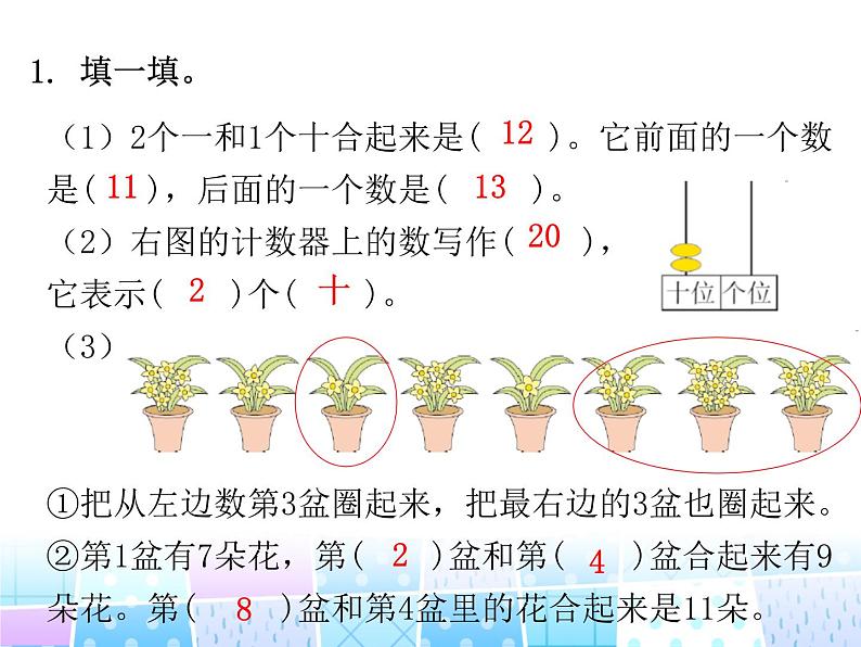 人教版一年级数学上册 期末复习易错题汇集课件02