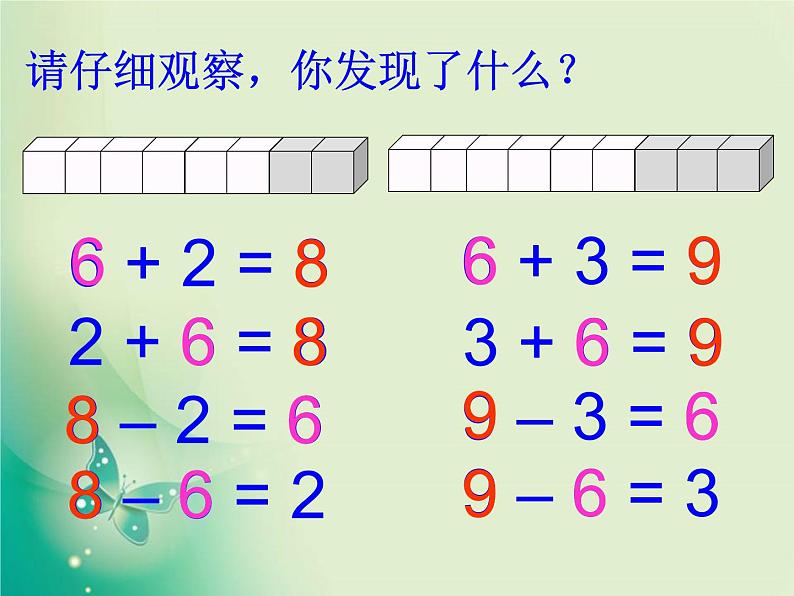 人教版一年级数学上册 加与减的关系课件第5页