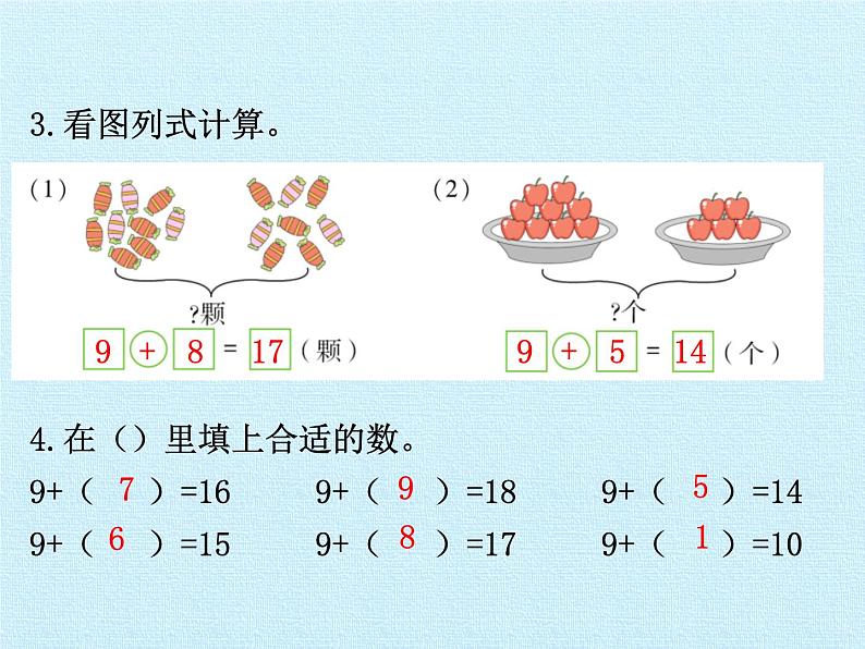 人教版一年级数学上册 第8单元 20以内的进位加法 复习课件第4页