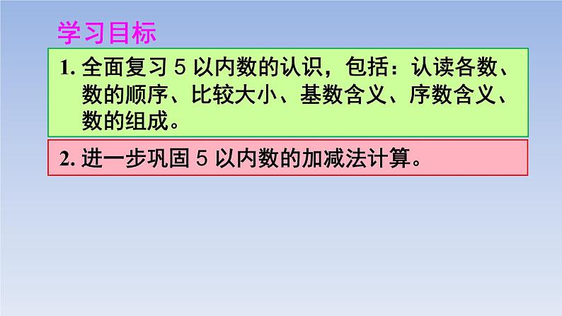 人教版一年级数学上册 第3单元复习02课件第2页