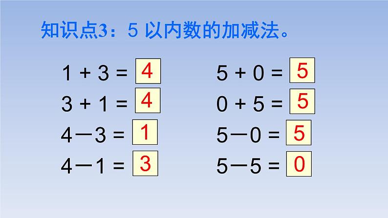 人教版一年级数学上册 第3单元复习02课件第6页