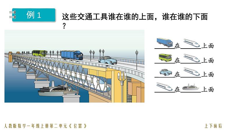 人教版一年级数学上册 第二单元01 上下前后课件第5页