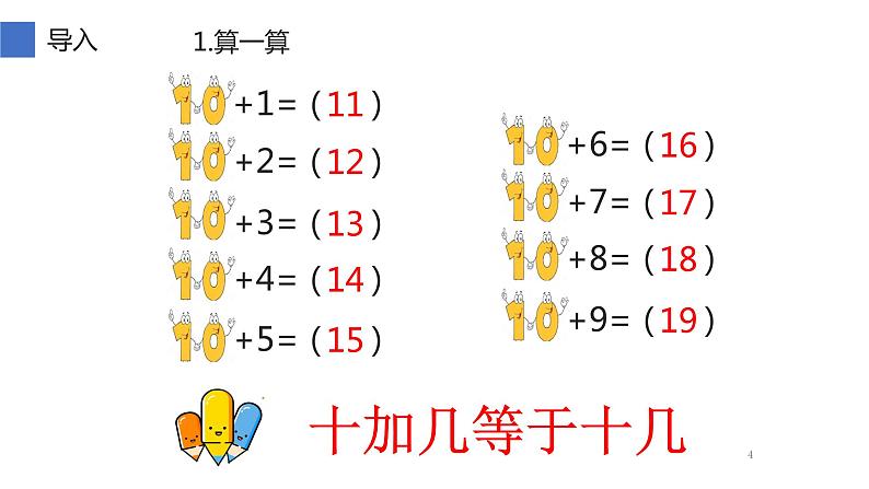 人教版一年级数学上册 凑十法的算理课件第4页