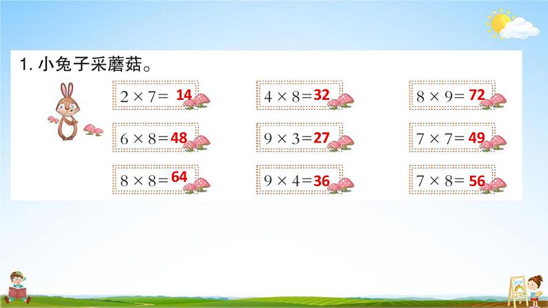 人教版二年级数学上册《第6单元 表内乘法（二）整理和复习》作业课件PPT优秀教学课件第4页