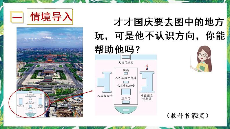 人教版数学三下 1 位置与方向（一） 第1课时 认识东、南、西、北 课件第2页