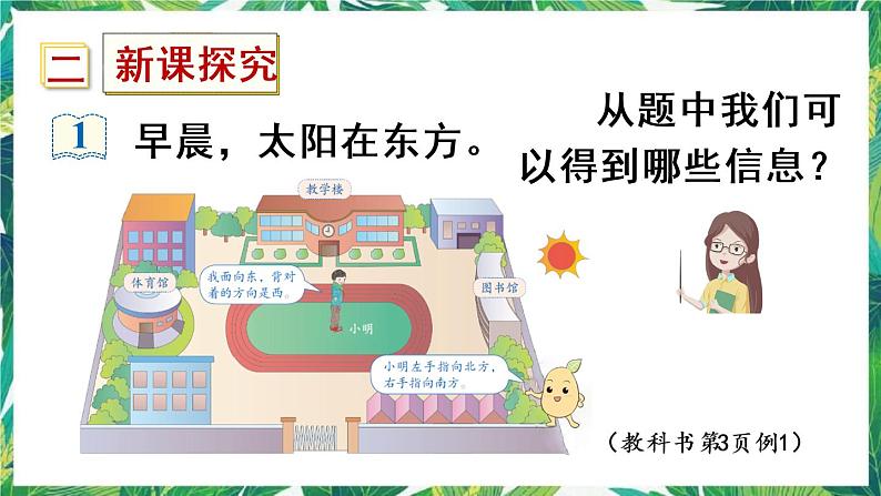 人教版数学三下 1 位置与方向（一） 第1课时 认识东、南、西、北 课件第3页