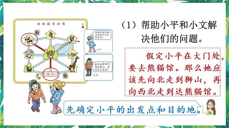 人教版数学三下 1 位置与方向（一） 第3课时 认识简单的路线 课件第5页