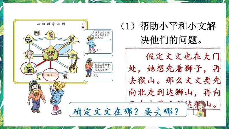 人教版数学三下 1 位置与方向（一） 第3课时 认识简单的路线 课件第6页