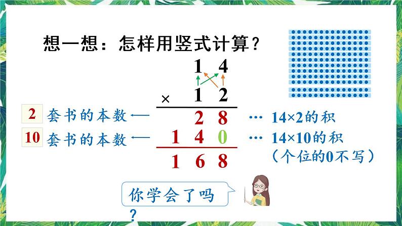 人教版数学三下 2 笔算乘法第1课时 两位数乘两位数（不进位）的笔算方法 课件第5页