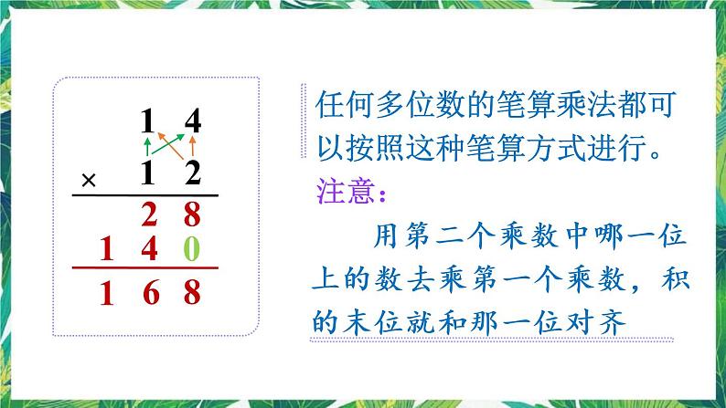 人教版数学三下 2 笔算乘法第1课时 两位数乘两位数（不进位）的笔算方法 课件第6页