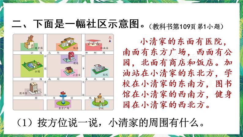 人教版数学三下 2 空间与图形 第1课时 位置与方向 课件第7页