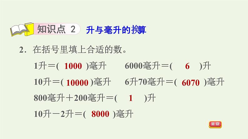 四年级数学上册一升和毫升第2课时认识毫升习题课件苏教版第4页