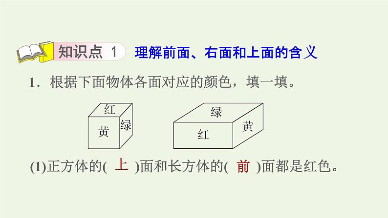 四年级数学上册三观察物体第1课时观察物体一从前面右面和上面观察物体习题课件苏教版03