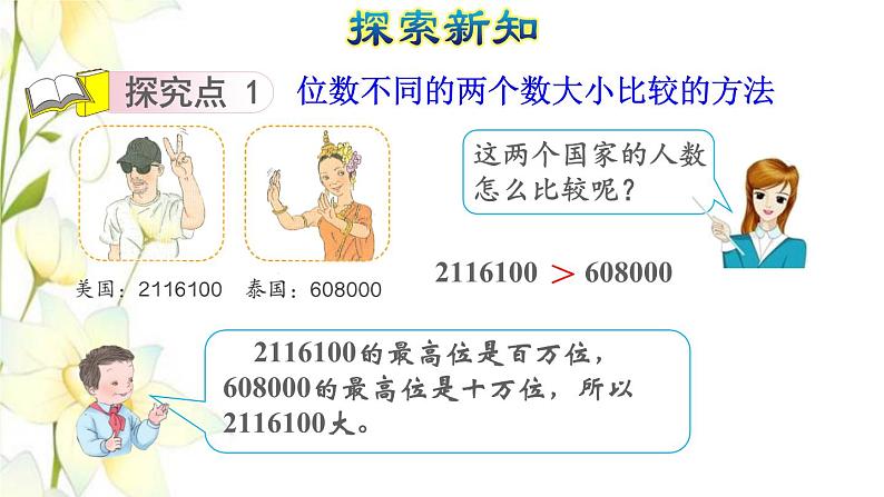 2021四年级数学上册1大数的认识1.1亿以内数的认识第4课时亿以内数的大小比较授课课件新人教版第4页