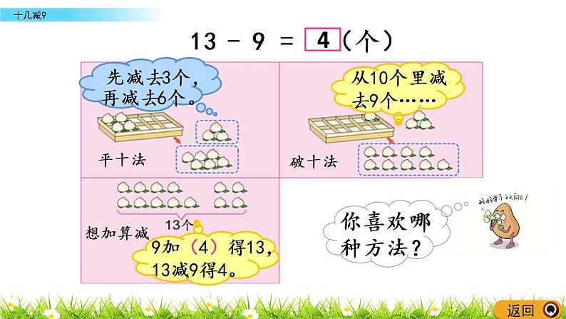 1.1《十几减9》PPT课件 苏教版数学小学一年级下册06