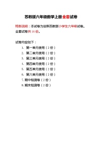 苏教版六年级数学上册全套试卷(1)