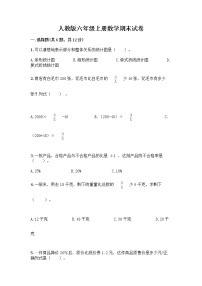 人教版六年级上册数学期末试卷及参考答案（完整版）