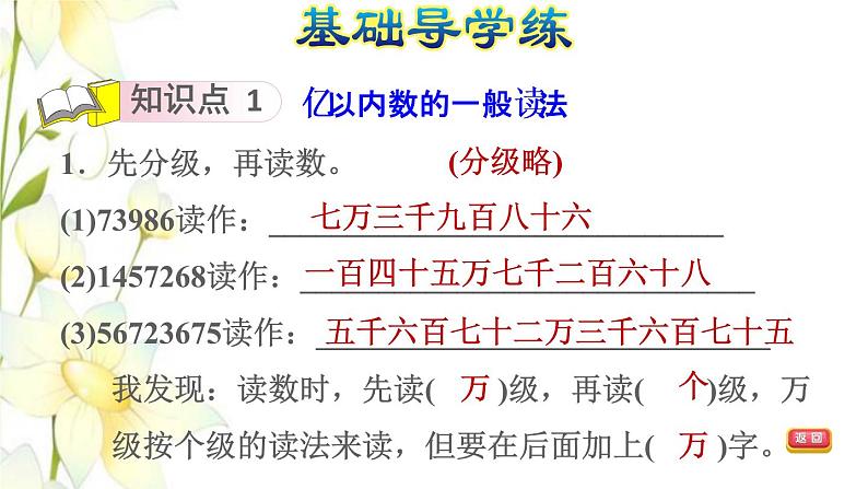 四年级数学上册1大数的认识1.1亿以内数的认识第2课时亿以内数的读法习题课件新人教版第6页