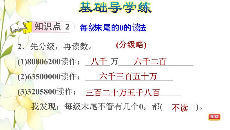 四年级数学上册1大数的认识1.1亿以内数的认识第2课时亿以内数的读法习题课件新人教版第7页