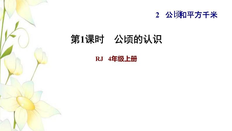 四年级数学上册2公顷和平方千米第1课时公顷的认识习题课件新人教版第1页