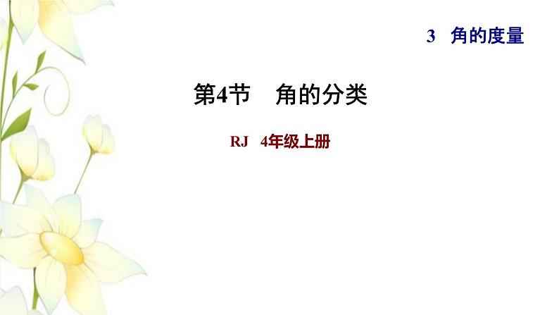 四年级数学上册3角的度量3.4角的分类习题课件新人教版第1页