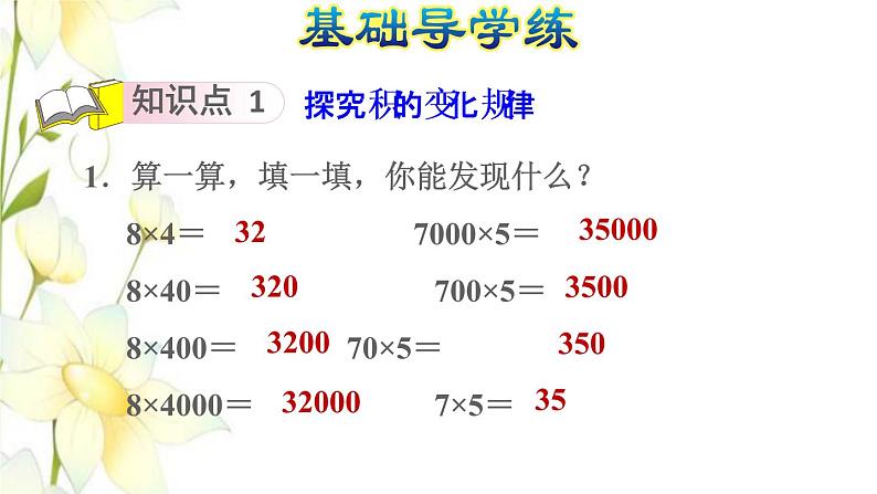 四年级数学上册4三位数乘两位数第3课时积的变化规律习题课件新人教版第6页