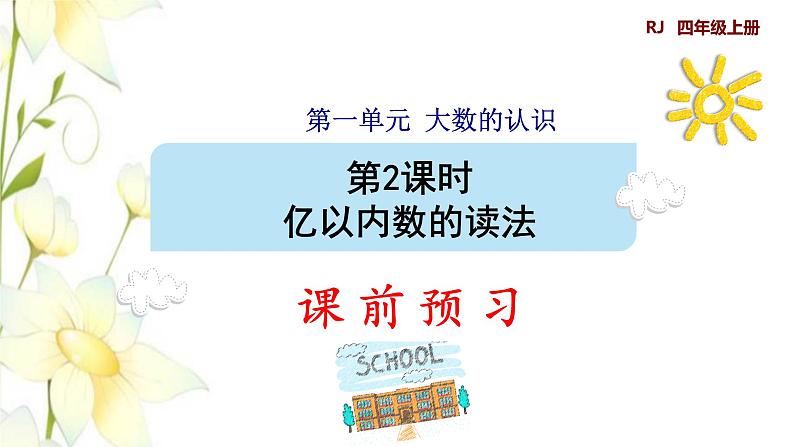 四年级数学上册1大数的认识1.1亿以内数的认识第2课时亿以内数的读法预习课件新人教版第1页