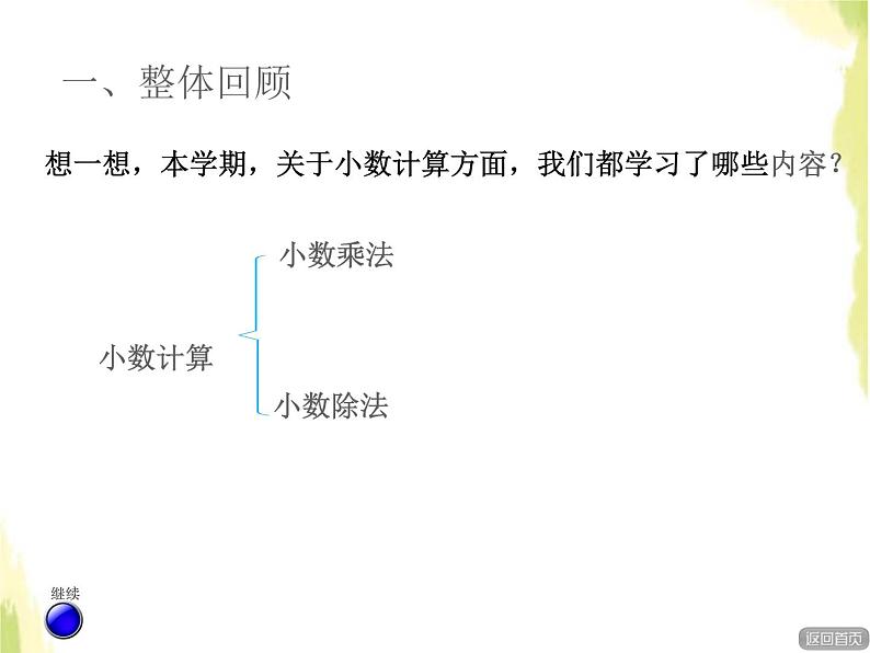 五年级数学上册总复习回顾整理一小数乘除法计算及解决问题授课课件青岛版六三制第2页