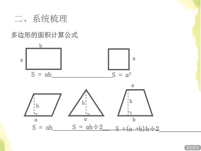 五年级数学上册总复习回顾整理四多边形的面积授课课件青岛版六三制03