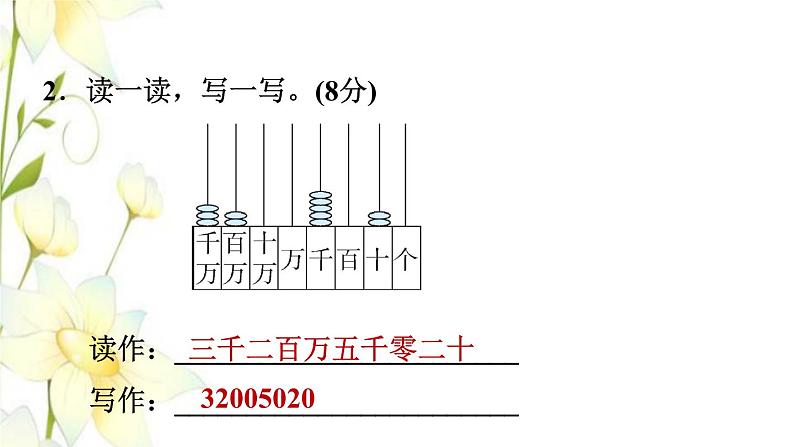 四年级数学上册第1单元大数知多少__万以上数的认识第4课时阶段小达标1课件青岛版六三制04