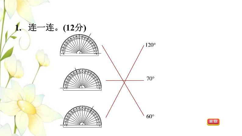 四年级数学上册第2单元繁忙的工地__线和角第3_5课时阶段小达标3课件青岛版六三制第3页