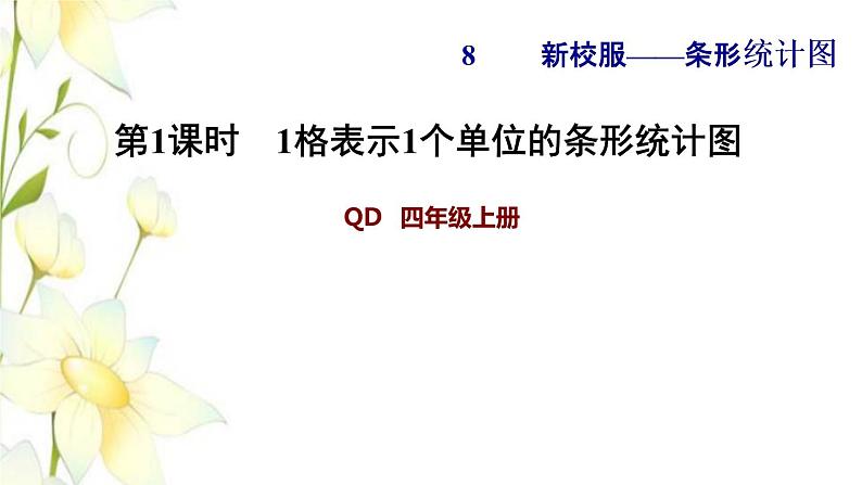 四年级数学上册第8单元新校服__条形统计图第1课时1格表示1个单位的条形统计图习题课件青岛版六三制01