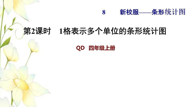 四年级数学上册第8单元新校服__条形统计图第2课时1格表示多个单位的条形统计图习题课件青岛版六三制01