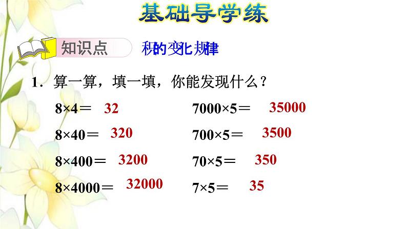 四年级数学上册第3单元保护天鹅__三位数乘两位数第5课时积的变化规律习题课件青岛版六三制第3页