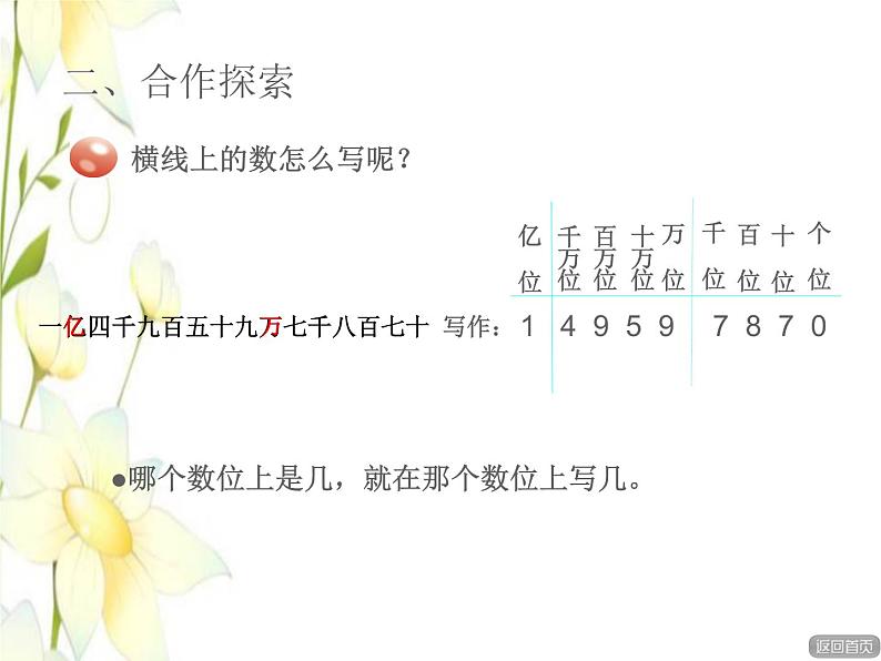 四年级数学上册第1单元大数知多少__万以上数的认识第4课时万以上数的写法授课课件青岛版六三制04