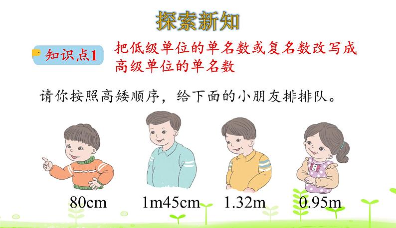 人教数学四年级下册 第4单元 小数的意义和性质4.7 小数与单位换算第4页