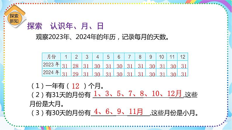 人教版小学数学三年级下册6.1《年、月、日的认识》课件+练习07