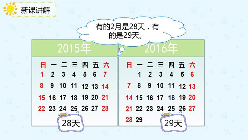 数学人教版三年级下册第六单元第1课时年、月、日的关系课件PPT第8页