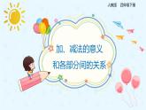 数学人教版四年级下册第一单元第1课时《加、减法的意义和各部分间的关系》课件PPT