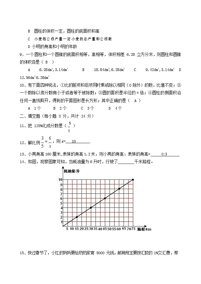 人教版六年级数学上册 第一学期期末复习综合检测试题测试卷 (75)第2页