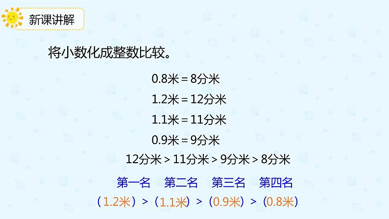 数学人教版三年级下册第七单元第2课时一位小数的大小比较课件PPT07