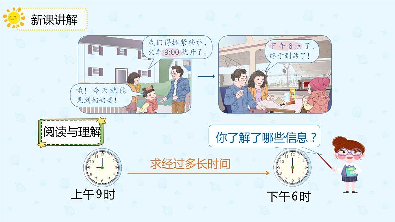 数学人教版三年级下册第六单元第4课时计算经过的时间课件PPT第6页