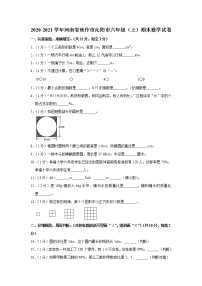 2020-2021学年河南省焦作市沁阳市六年级（上）期末数学试卷（含答案）