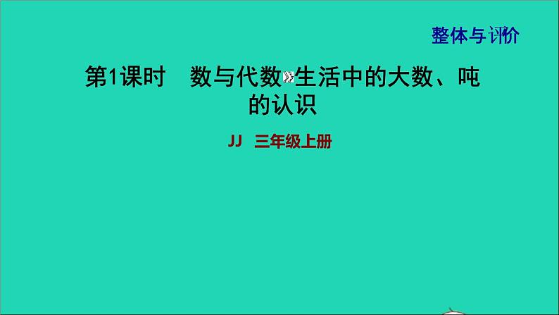 2021三年级数学上册期末整理与复习第1课时数与代数生活中的大数吨的认识课件冀教版01