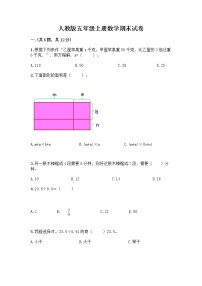 人教版五年级上册数学期末试卷全面