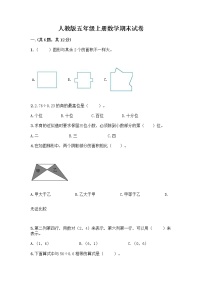 人教版五年级上册数学期末试卷及完整答案1套