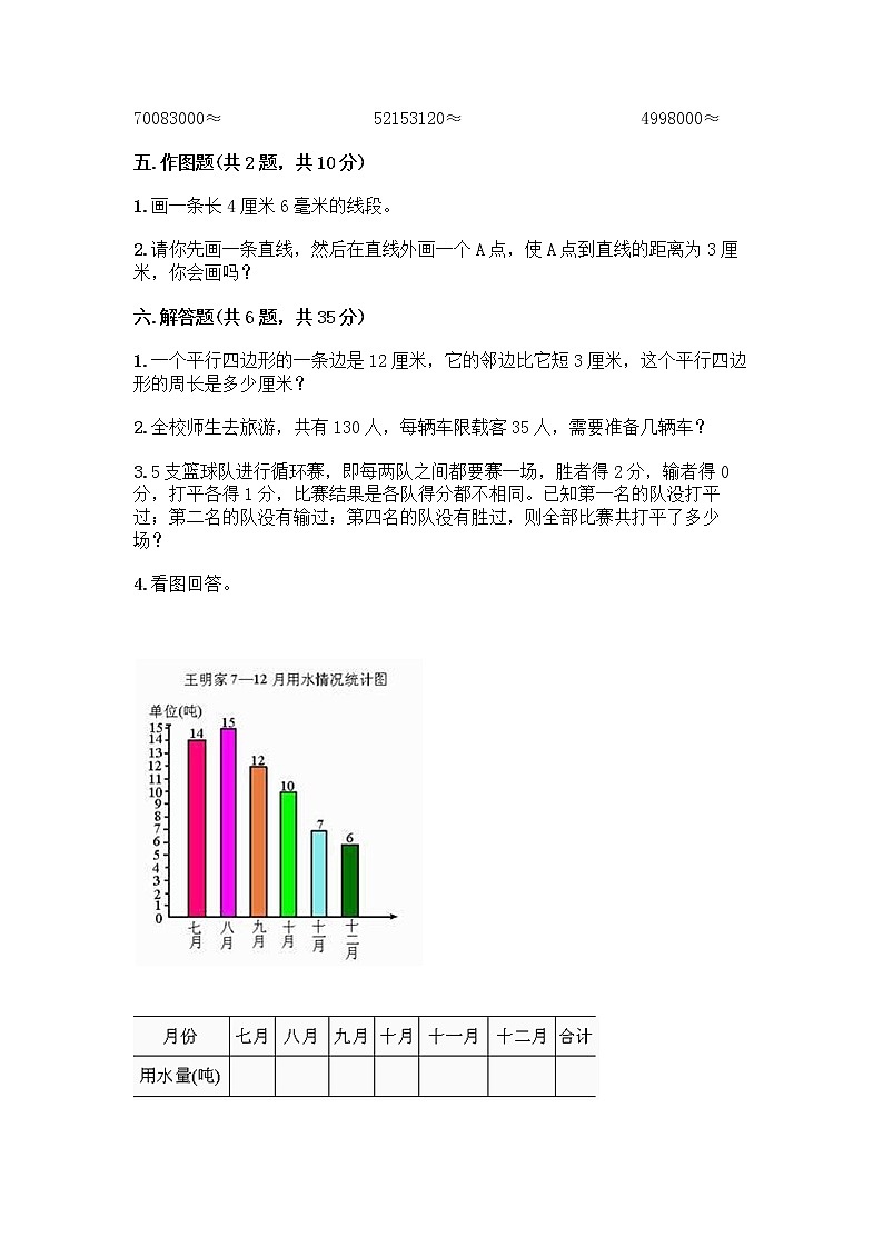 人教版四年级上册数学期末测试卷及完整答案含解析答案第3页
