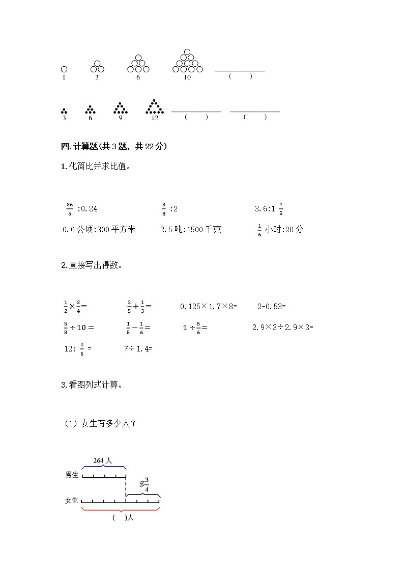 人教版六年级上册数学期末测试卷附答案（B卷）第3页